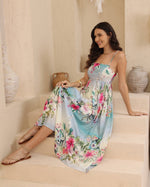 Load image into Gallery viewer, Hibiscus Maxi Dress - Blue
