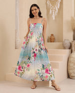 Load image into Gallery viewer, Hibiscus Maxi Dress - Blue
