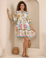 Load image into Gallery viewer, Marrakech Mini Dress - White/Multi

