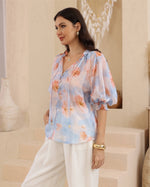 Load image into Gallery viewer, Poppy Blouse -  Light Blue
