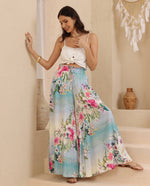 Load image into Gallery viewer, Hibiscus Palazzo Pant - Blue
