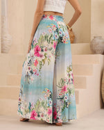 Load image into Gallery viewer, Hibiscus Palazzo Pant - Blue
