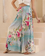 Load image into Gallery viewer, Hibiscus Palazzo Pant - Blue
