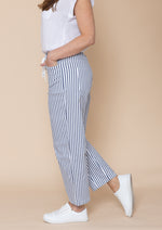 Load image into Gallery viewer, Italian Barrel Stripe Pant - White/Blue
