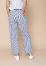 Load image into Gallery viewer, Italian Barrel Stripe Pant - White/Blue
