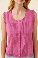 Load image into Gallery viewer, Frances Button Tank - Magenta
