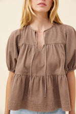 Load image into Gallery viewer, Preston Tie Top - Taupe

