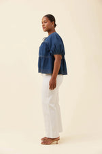 Load image into Gallery viewer, Preston Tie Top - Deep Blue
