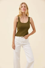 Load image into Gallery viewer, Adele Cotton Tank - Olive
