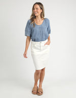Load image into Gallery viewer, Belle Denim Skirt - Vintage White
