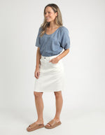 Load image into Gallery viewer, Belle Denim Skirt - Vintage White
