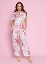 Load image into Gallery viewer, Italian Linen Pant - White Floral
