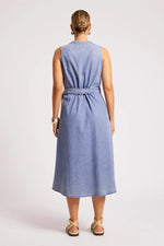 Load image into Gallery viewer, Dusk Denim Wrap Dress - Denim

