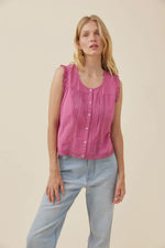Load image into Gallery viewer, Frances Button Tank - Magenta
