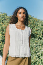 Load image into Gallery viewer, Frances Button Tank - White

