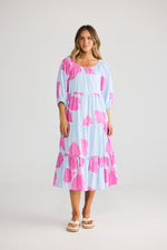 Load image into Gallery viewer, Grenadine Dress - Blue Hibiscus Breeze
