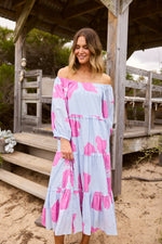 Load image into Gallery viewer, Grenadine Dress - Blue Hibiscus Breeze
