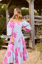 Load image into Gallery viewer, Grenadine Dress - Blue Hibiscus Breeze
