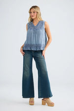Load image into Gallery viewer, Freesia Top - Steel Blue

