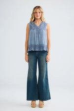 Load image into Gallery viewer, Freesia Top - Steel Blue
