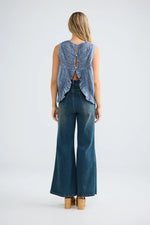 Load image into Gallery viewer, Freesia Top - Steel Blue
