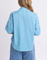 Load image into Gallery viewer, Holiday Shirt - Azure Blue/White
