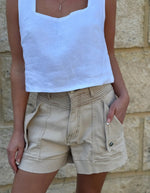 Load image into Gallery viewer, CD Denim Shorts - Sand
