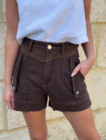 Load image into Gallery viewer, CD Denim Shorts - Choc
