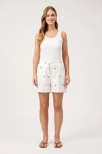 Load image into Gallery viewer, Mauritius Embroidered Denim Short - White
