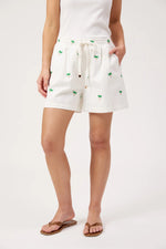 Load image into Gallery viewer, Mauritius Embroidered Denim Short - White
