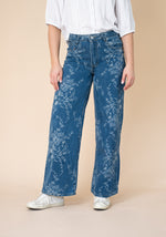 Load image into Gallery viewer, Flora Print Jeans - Denim

