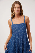 Load image into Gallery viewer, Sicily Heart Denim Tank Maxi - Indigo
