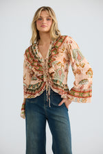 Load image into Gallery viewer, Carmen Frill Top - Wildflower Oasis
