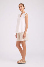 Load image into Gallery viewer, Studio Frill Tank - White
