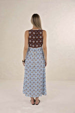 Load image into Gallery viewer, Vintage Tales Maxi Dress - Blue/Choc
