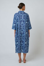 Load image into Gallery viewer, Ella Palm Shirt Dress - Blue
