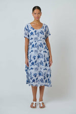 Load image into Gallery viewer, Winona Midi Dress - White/Blue

