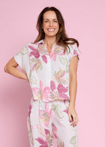 Load image into Gallery viewer, Italian Linen Shirt - White Floral
