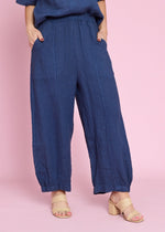 Load image into Gallery viewer, Italian Linen Pant - Dark Blue
