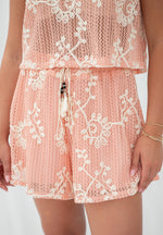 Load image into Gallery viewer, Amelia Short Set - Peach/Cream
