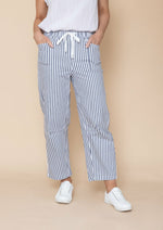 Load image into Gallery viewer, Italian Barrel Stripe Pant - White/Blue
