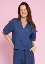 Load image into Gallery viewer, Italian Linen Shirt - Dark Blue
