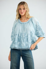 Load image into Gallery viewer, Thistle Top - Powder Blue
