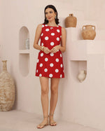 Load image into Gallery viewer, Dotty Mini Dress - Red
