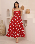 Load image into Gallery viewer, Dotty Maxi Dress - Red
