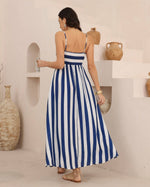Load image into Gallery viewer, Naudic Maxi Dress - Blue/White
