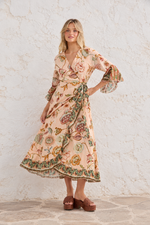 Load image into Gallery viewer, Carly Wrap Dress - Wildflower Oasis
