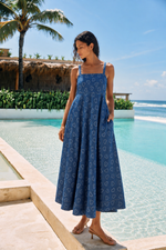 Load image into Gallery viewer, Sicily Heart Denim Tank Maxi - Indigo
