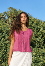 Load image into Gallery viewer, Frances Button Tank - Magenta
