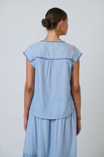 Load image into Gallery viewer, Marlow Cotton Top - Light Blue
